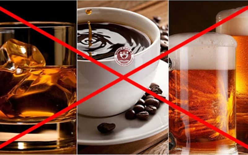 Rượu bia, cà phê đặc và thuốc lá